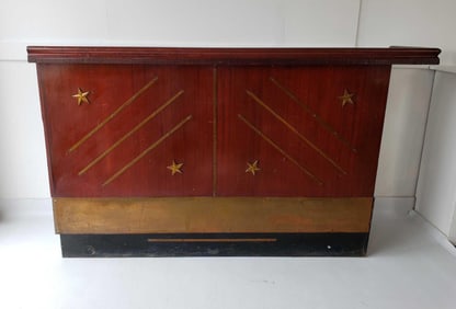 VINTAGE ART DECO STYLE BAR WITH BRASS INLAY