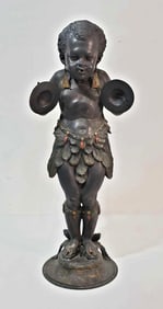 ANTIQUE FIGURATIVE METAL CIGAR STORE DISPLAY