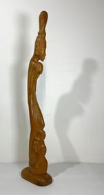 CARVED ASIAN WOOD SCULPTURE