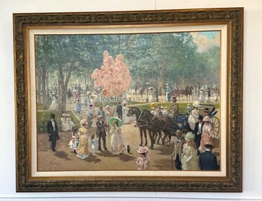 ALAN MALEY “THE BALLOON SELLERS"  OIL ON CANVAS