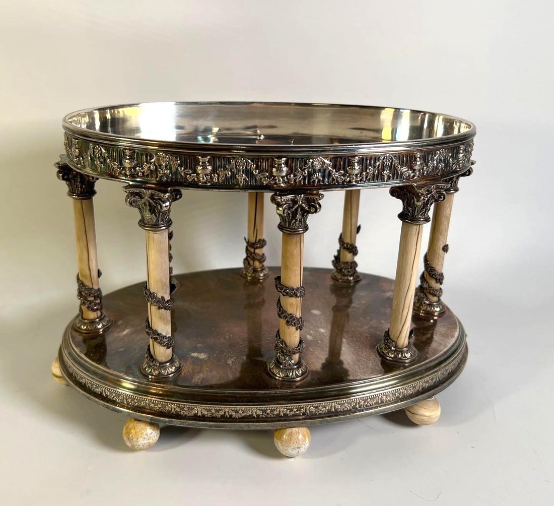 ORNATE FRENCH NEOCLASSICAL STYLE ENGLISH SILVER-PLATE CENTERPIECE (1 of 12)