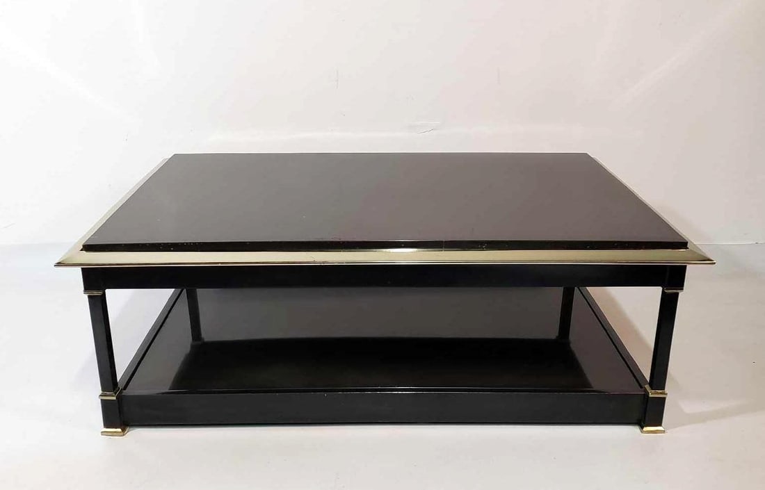 VALUE LOT: BRASS & METAL COFFEE TABLE WITH GRANITE COMPOSITE SHELVES (1 of 13)