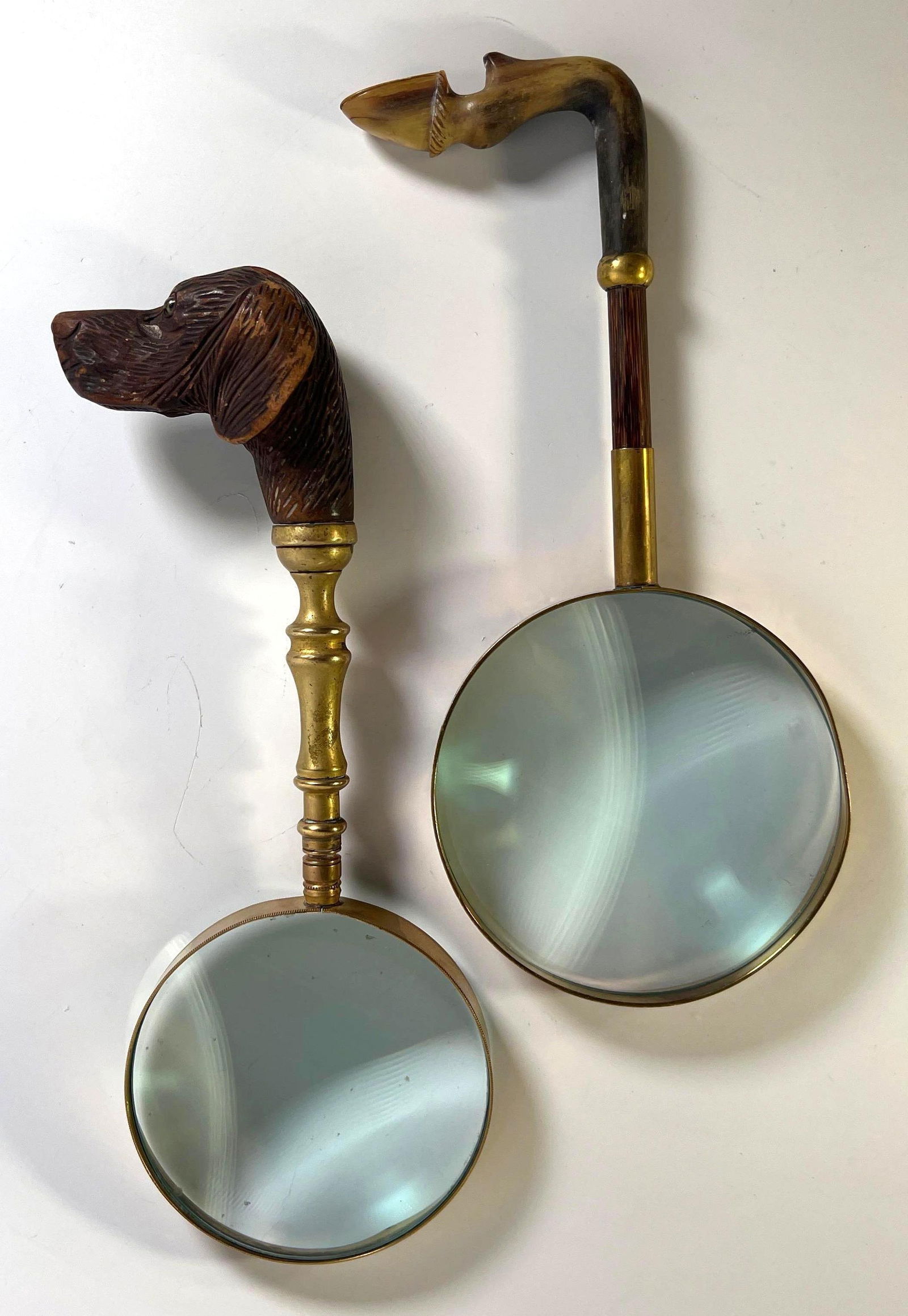 PAIR OF ANTIQUE ANIMAL MOTIF MAGNIFYING GLASSES (1 of 8)