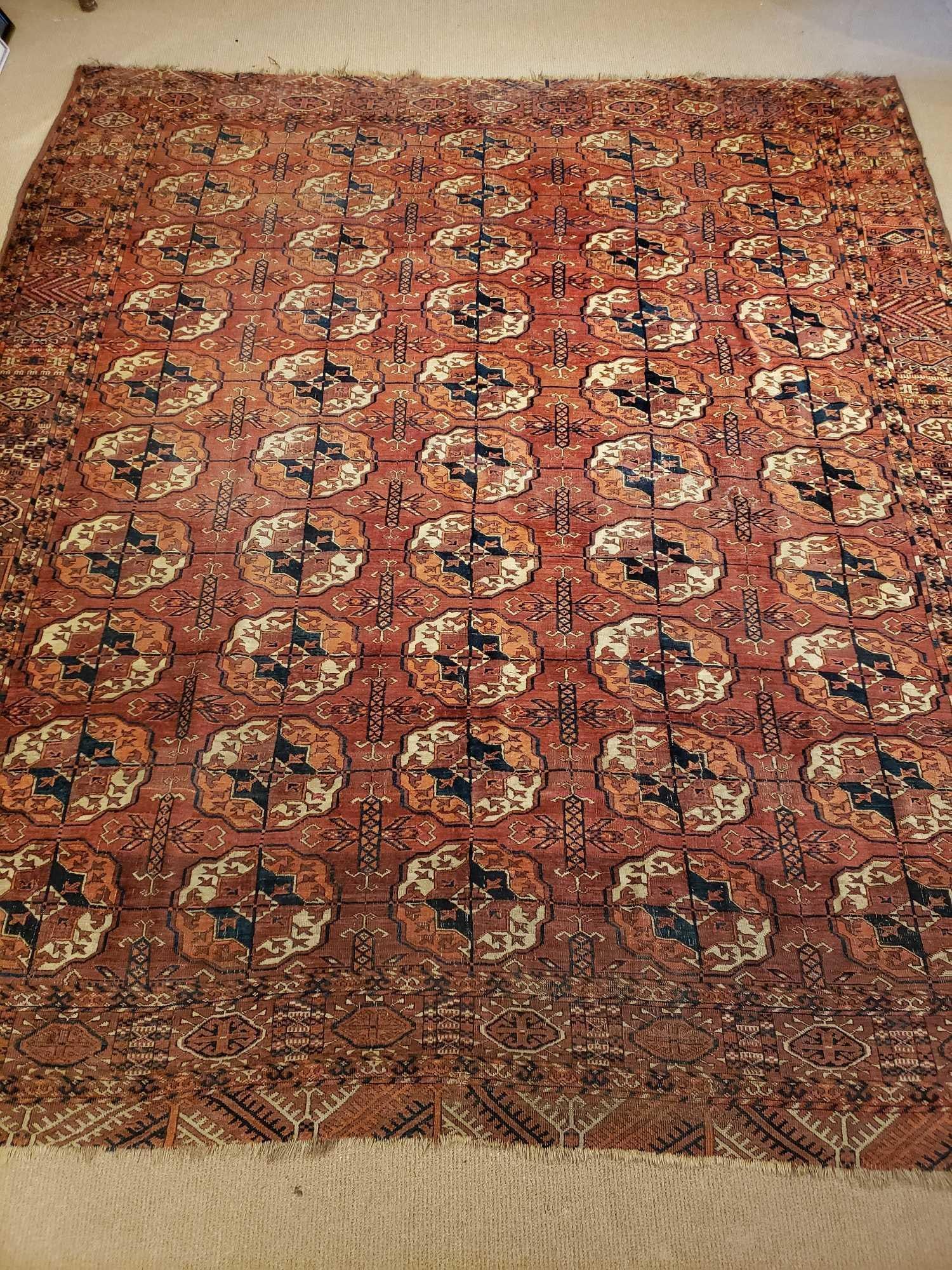 ANTIQUE TURKOMAN BOKARA WOOL RUG (1 of 13)