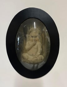 VALUE LOT ANTIQUE CONVEX FRAMED PHOTOGRAPH