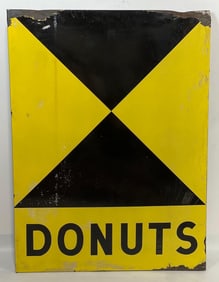 RARE STEEL DONUT AREA RACE TRACK WARNING SIGN