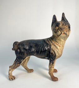 ANTIQUE CAST IRON DOG DOOR STOP