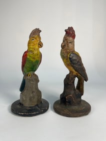 SET OF TWO BIRD CAST IRON DOORSTOP