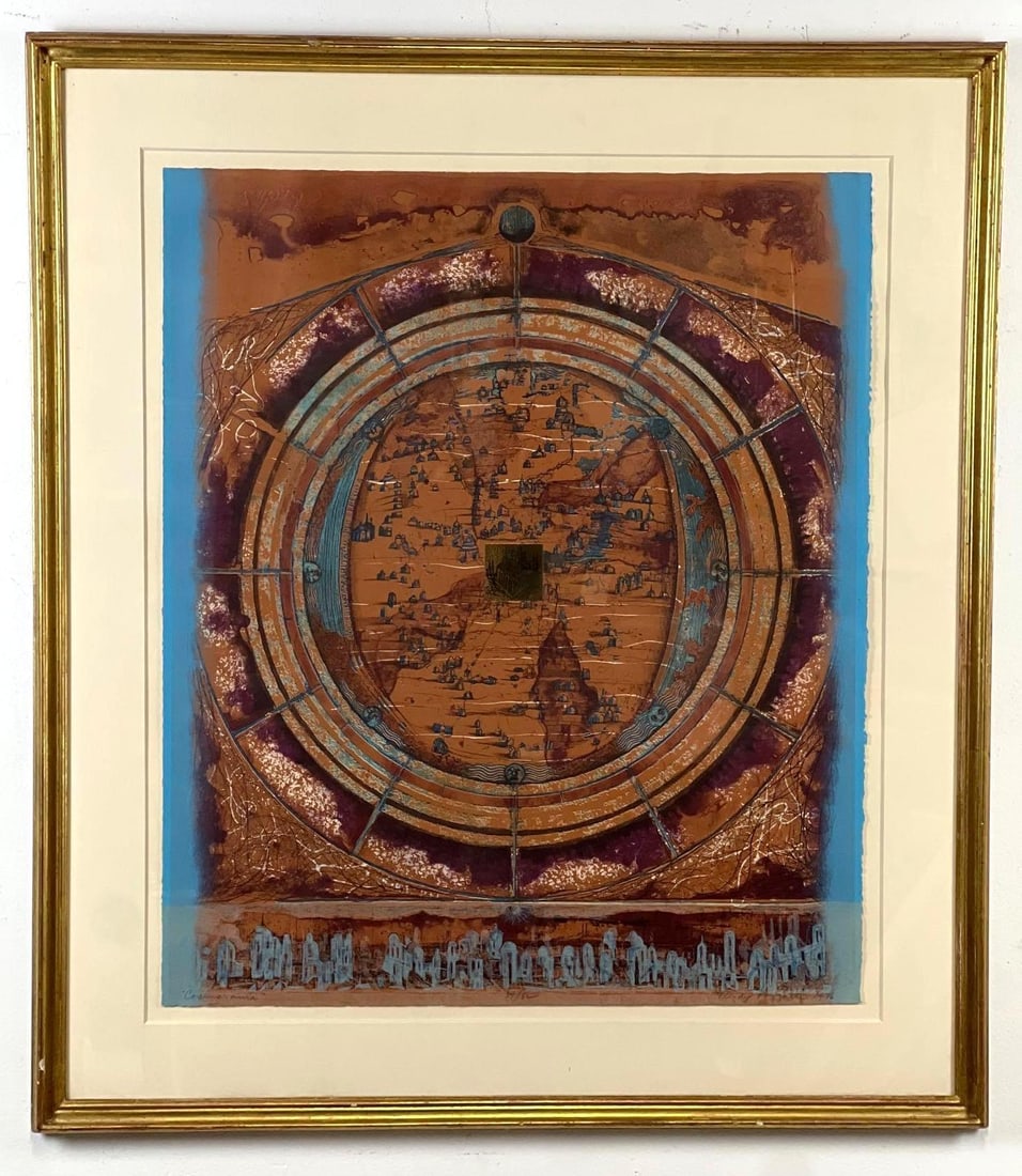 RUDY POZZATTI SERIGRAPH "COSMARAMA" PENCIL SIGNED 34/52 (1976) (1 of 10)