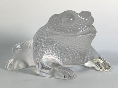 LALIQUE FRANCE CRYSTAL GREGOIRE TOAD SCULPTURE