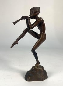 ANTIQUE BRONZE DANCING FIGURINE