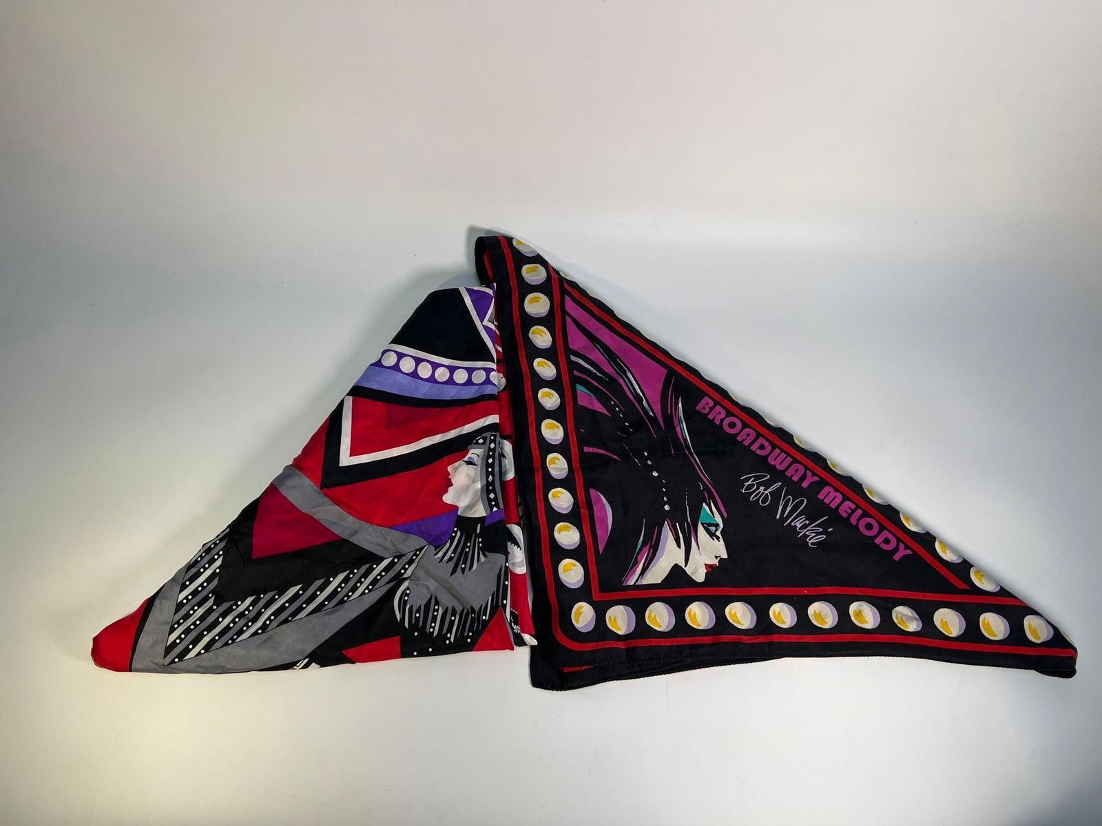 TWO VINTAGE BOB MACKIE HOLLYWOOD SILK SCARVES (1 of 6)