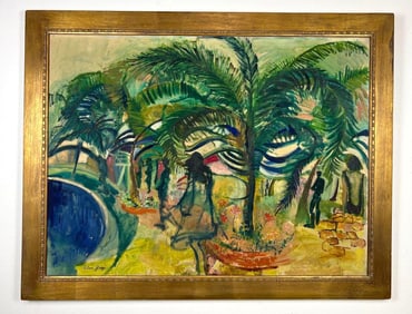 ALEX GRIG OIL PAINTING TROPICAL SCENE