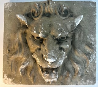 VINTAGE PLASTER CAST LION PANEL WALL DECOR