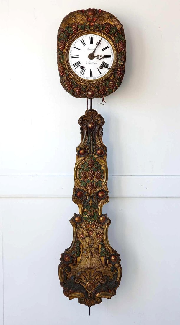 ANTIQUE FRENCH MORBIER FANCY WALL CLOCK (1 of 13)