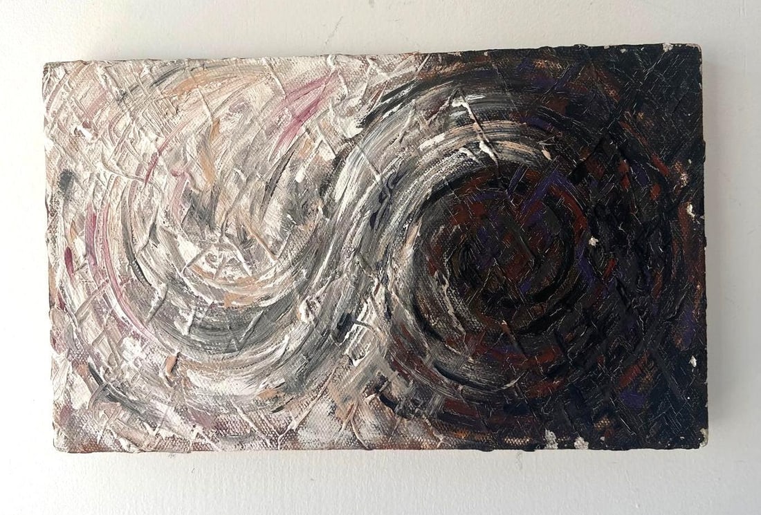 ACRYLIC ON CANVAS PAINTING BY SUSAN WILMARTH "TURBULENCE ,1" 1981 signed on verso (1 of 5)
