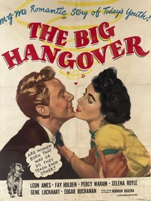 VINTAGE ORIGINAL "THE BIG HANGOVER" MOVIE POSTER (1950)