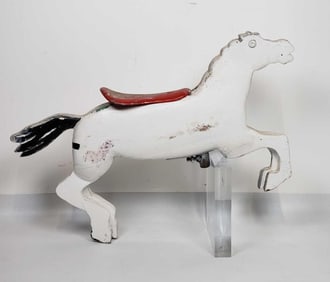 VINTAGE WOODEN CAROUSEL HORSE