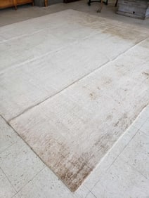 SILK AND MOHAIR ROOM SIZE CHAMPAGNE BEIGE TONAL RUG