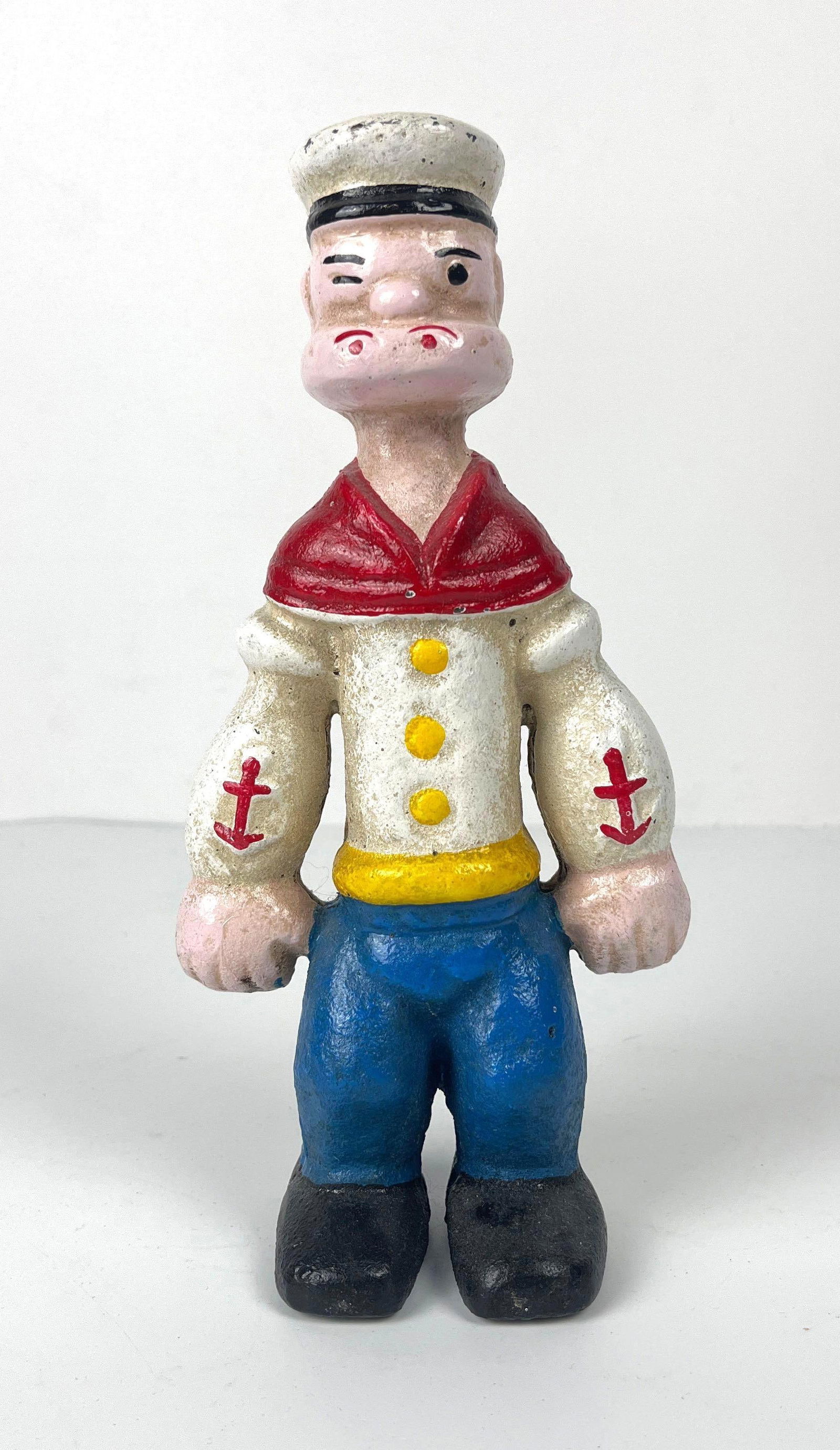 VINTAGE CAST IRON POPEYE FIGURINE PIGGY BANK (1 of 7)