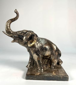 ANTIQUE SILVER TONE ELEPHANT