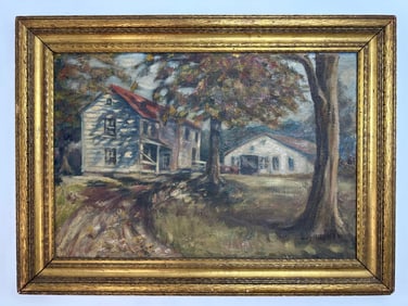 COUNTRY HOUSE OIL ON CANVAS PAINTING