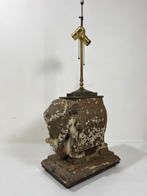 VINTAGE ELEPHANT FIGURAL COMPOSITION LAMP