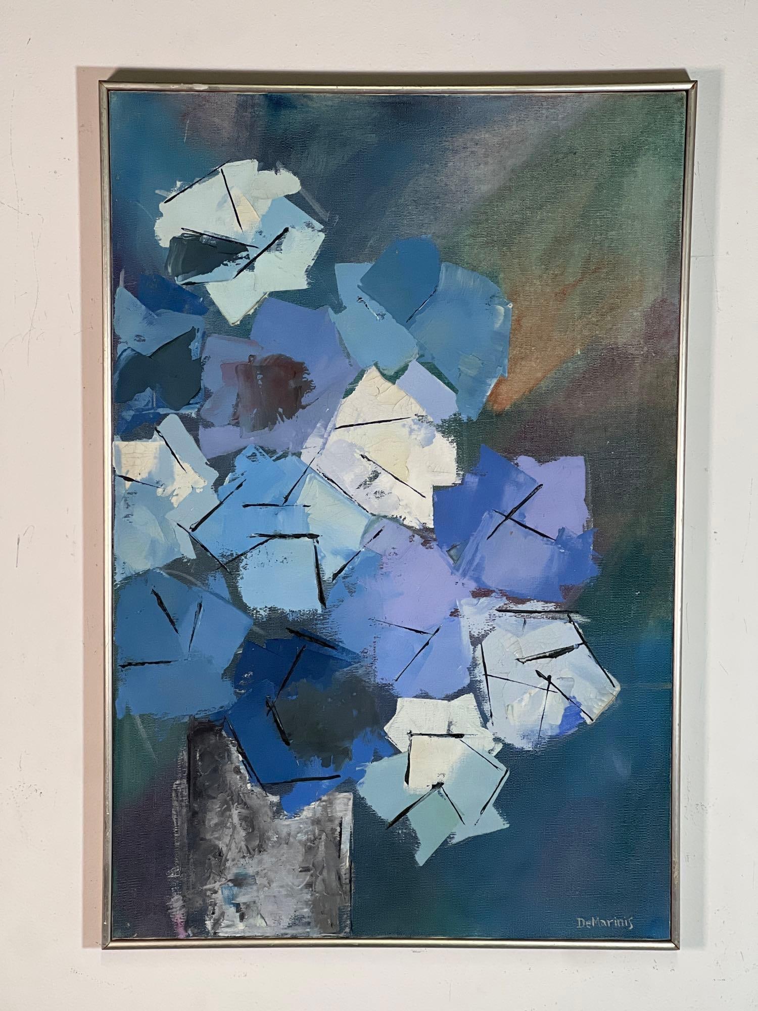 MID-CENTURY ABSTRACT STILL LIFE OIL ON CANVAS SIGNED DEMARINIS (1 of 11)