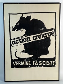 RARE LIMITED EDITION "ACTION CIVIQUE VERMINE FASCISTE" POSTER