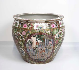 CHINESE FAMILLE ROSE LARGE PORCELAIN PLANTER / FISHBOWL