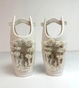 PAIR OF BLANC DE CHINE PETITE DECORATIVE BUCKETS