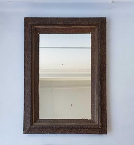 LARGE ORNATE CARVED WOOD AND GESSO MIRROR