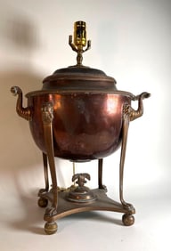 ANTIQUE ENGLISH SAMOVAR COPPER LAMP