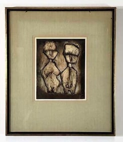 JOSEPH DEMARAIS “FIGURES" SIGNED AND NUMBERED INTAGLIO PRINT