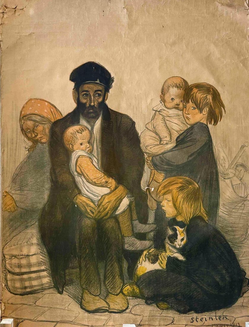 LE LOCATAIRE ANTIQUE VINTAGE POSTER BY STEINLEN Theophile-Alexandre ( 1859 - 1923 ) (1 of 12)