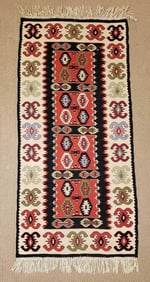 VINTAGE TURKISH KILIM FLAT WEAVE RUG