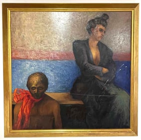 GIAMPAOLO TALANI SIGNED OIL ON WOOD PANEL "DISCONTENT" ON VERSO