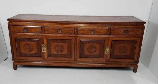 MID-CENTURY CHINESE ROSEWOOD SIDEBOARD / CREDENZA
