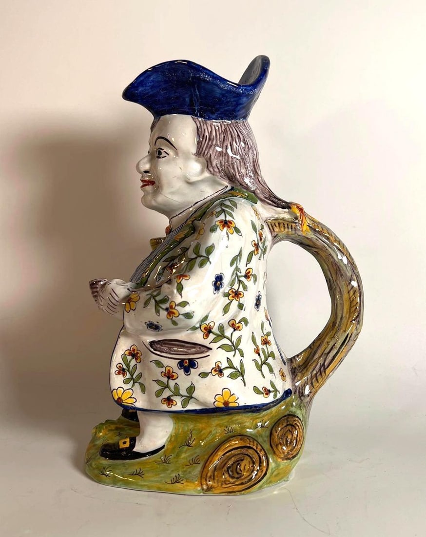 VALUE LOT FRENCH DESVRES FAIENCE POTTERY TOBY JUG | PITCHER (1 of 8)
