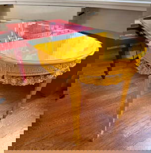 "SUPER MOSCHINO" DUALITY TABLE: A custom designed reinterpretation of Franco Moschino's iconic furniture. Designed and produced for the Moschino showroom and retail flagships under the artistic direction of Jeremy Scott. Exhibit