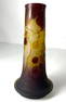SIGNED EMILE GALLE TWO-TONE VASE | AMBER TO BROWN WITH GRAPE VINE