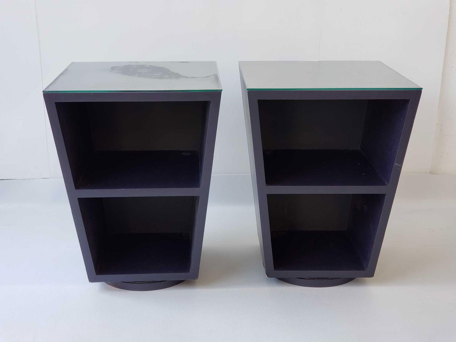 PAIR OF CUSTOM MADE SWIVEL NIGHTSTANDS / SIDE TABLES (1 of 16)