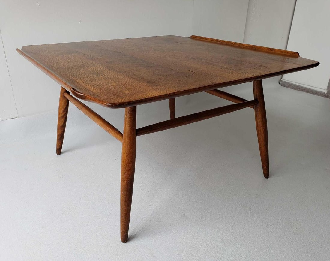 MID-CENTURY CONANT BALL SQUARE COCKTAIL TABLE (POSSIBLY LESLIE DIAMOND DESIGN) (1 of 12)