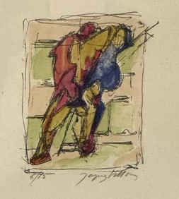JACQUES VILLON COLOR LITHOGRAPH. "POET, 1958"