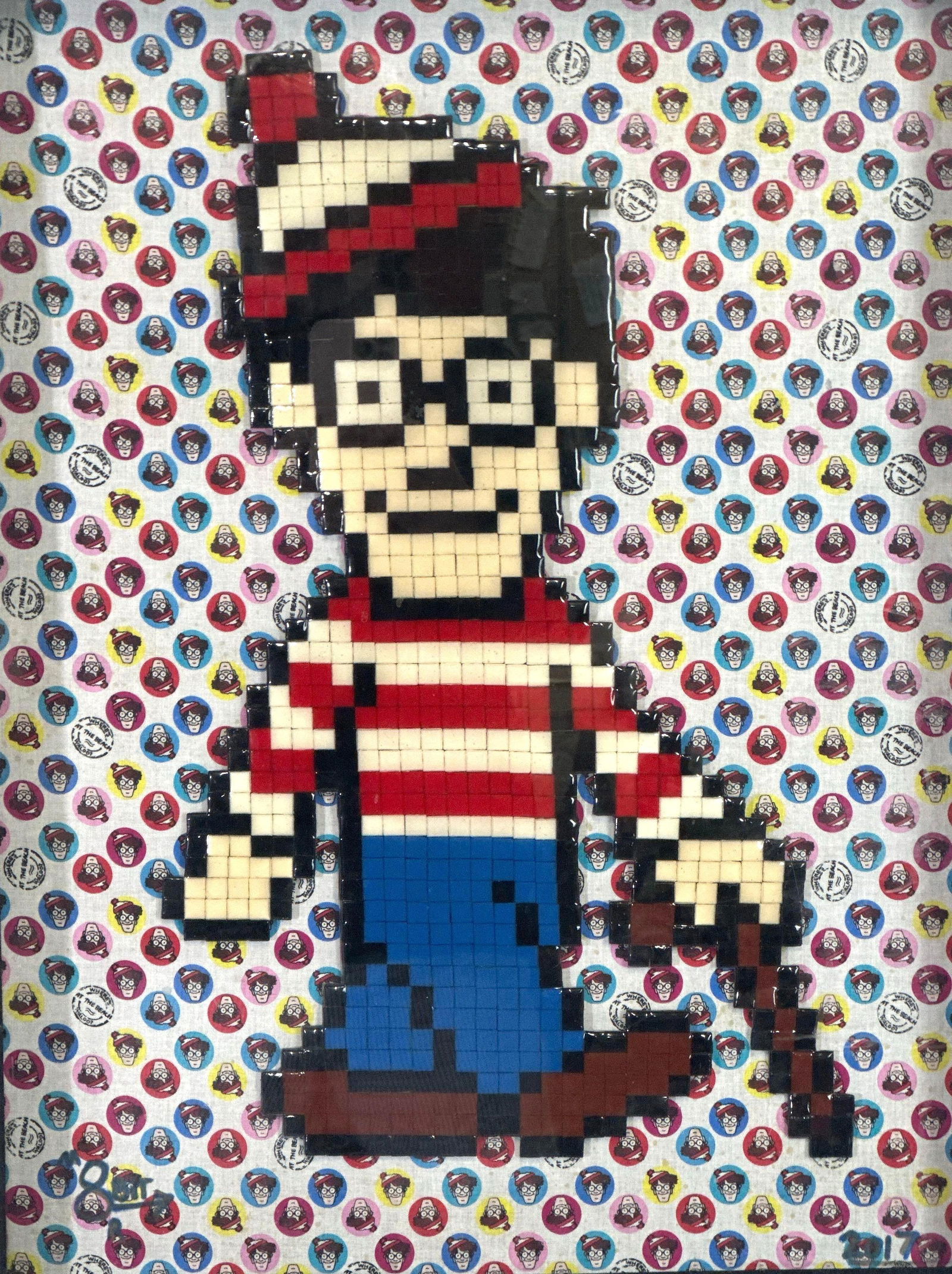 TILE ART SHADOW BOX "WHERE'S WALDO" BY MR. 8 BIT (1 of 6)