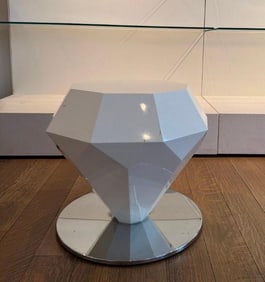 WHITE DIAMOND SIDE TABLE CUSTOM MADE FOR MOSCHINO