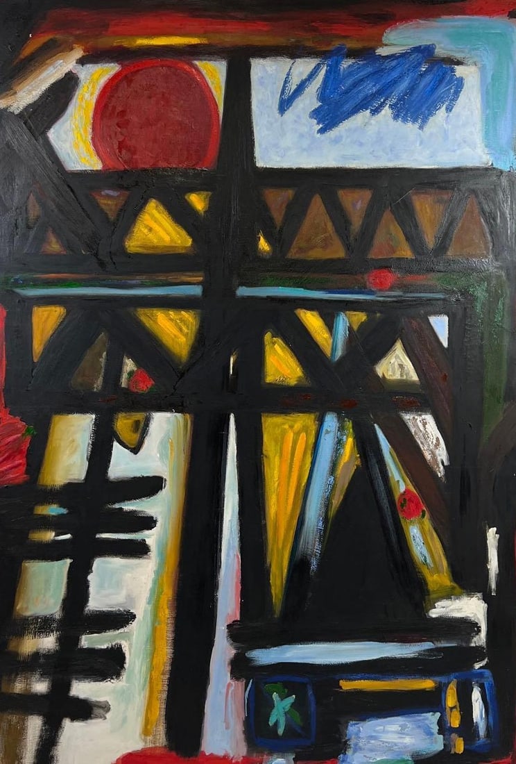 OVERSIZED ABSTRACT IMPRESSIONIST OIL ON CANVAS | UNSIGNED (1 of 6)