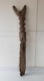 MOSSI/BOBO POST, BURKINA FASO, GRANARY LADDER 5'7"H