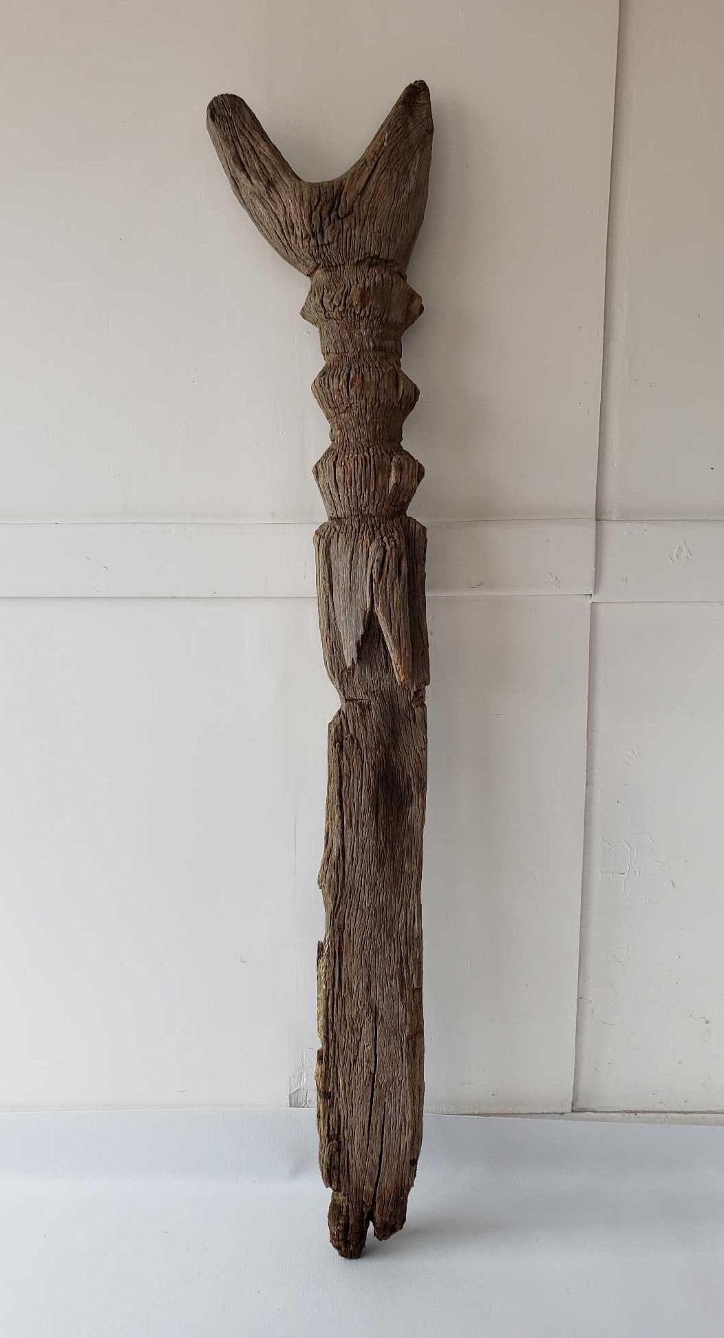 MOSSI/BOBO POST, BURKINA FASO, GRANARY LADDER 5'7"H (1 of 14)