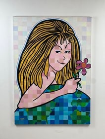 KATHERINE PIPER SIGNED, ACRYLIC ON CANVAS "LILA"